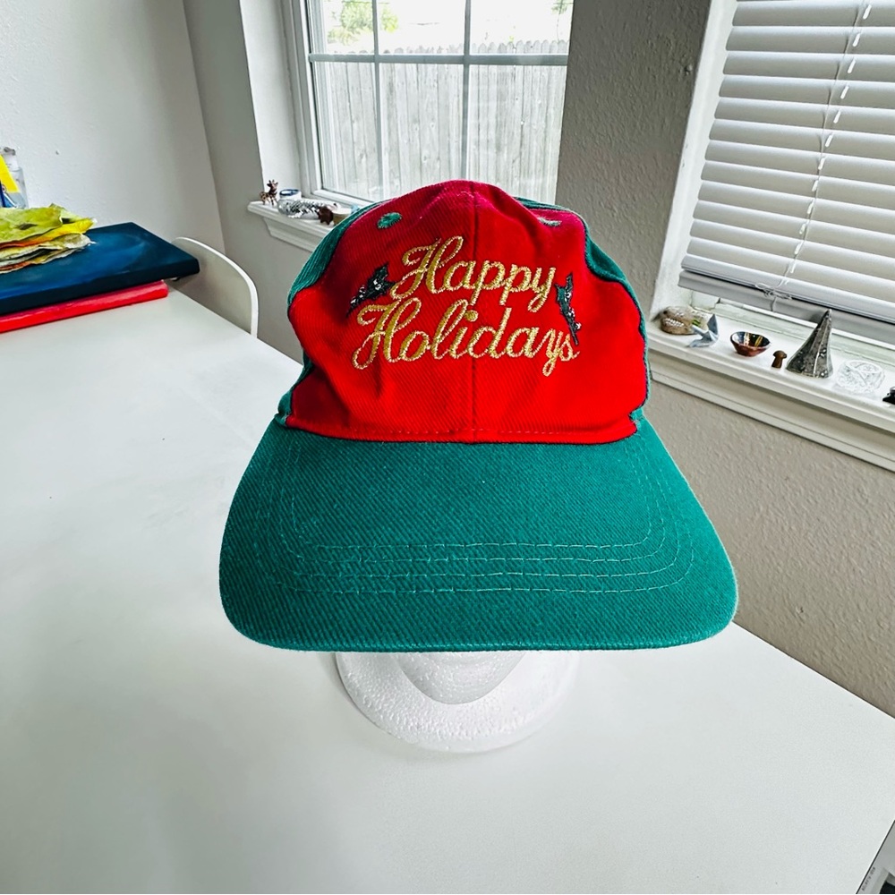 Vtg kids Happy Holidays Cap